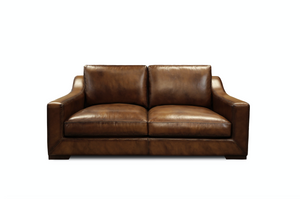 Leonardo 69" Top Grain Leather 2 Cushion Loveseat - Daytona Antique