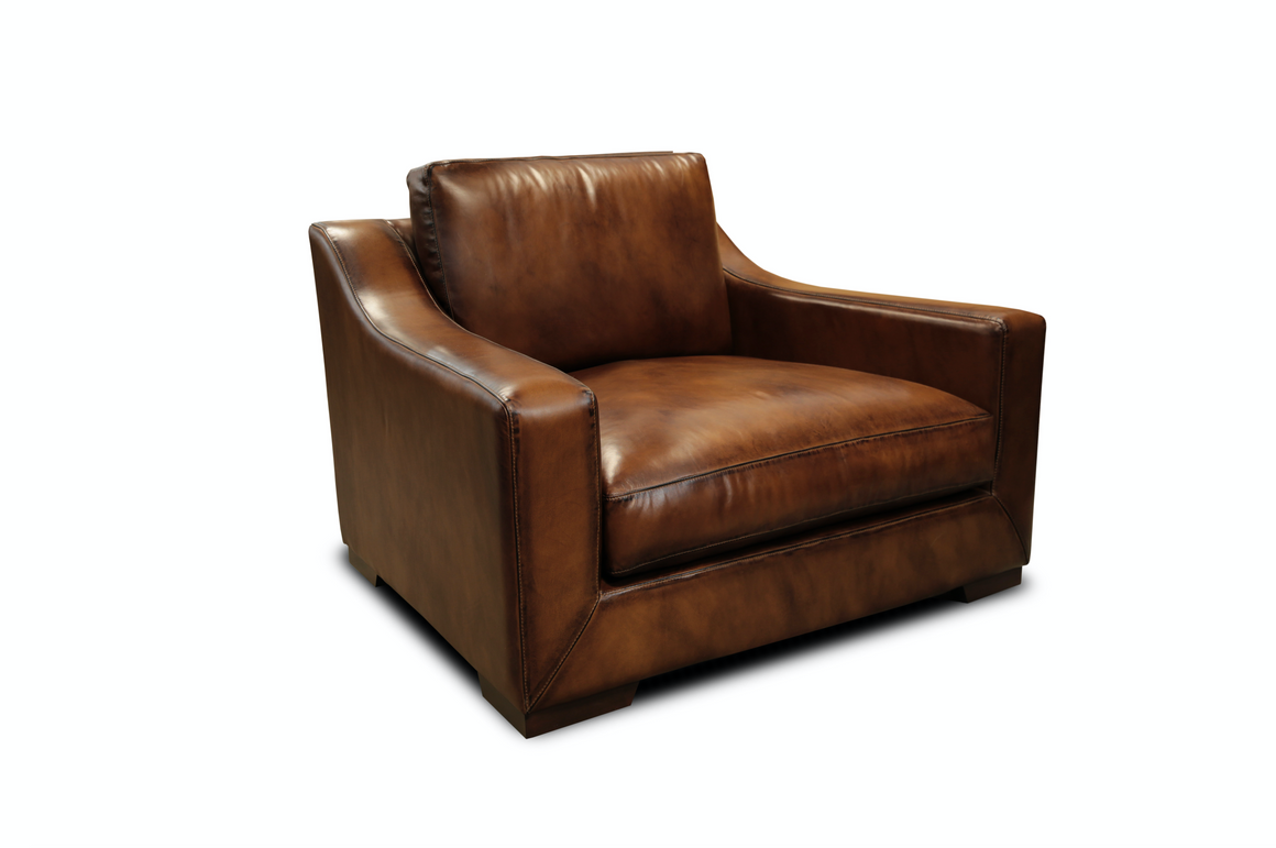Leonardo 50" Top Grain Leather Chair - Daytona Antique