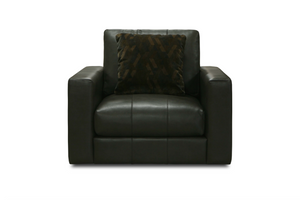 Braxton 42" Top Grain Leather Chair - Bravo Gray