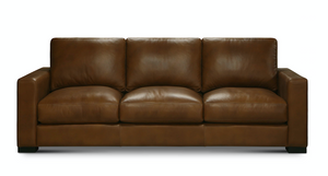 Norton 90" Top Grain Leather 3 Cushion Sofa - Portofino Cinnamon