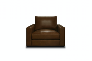 Norton 39" Top Grain Leather Swivel Chair - Portofino Cinnamon