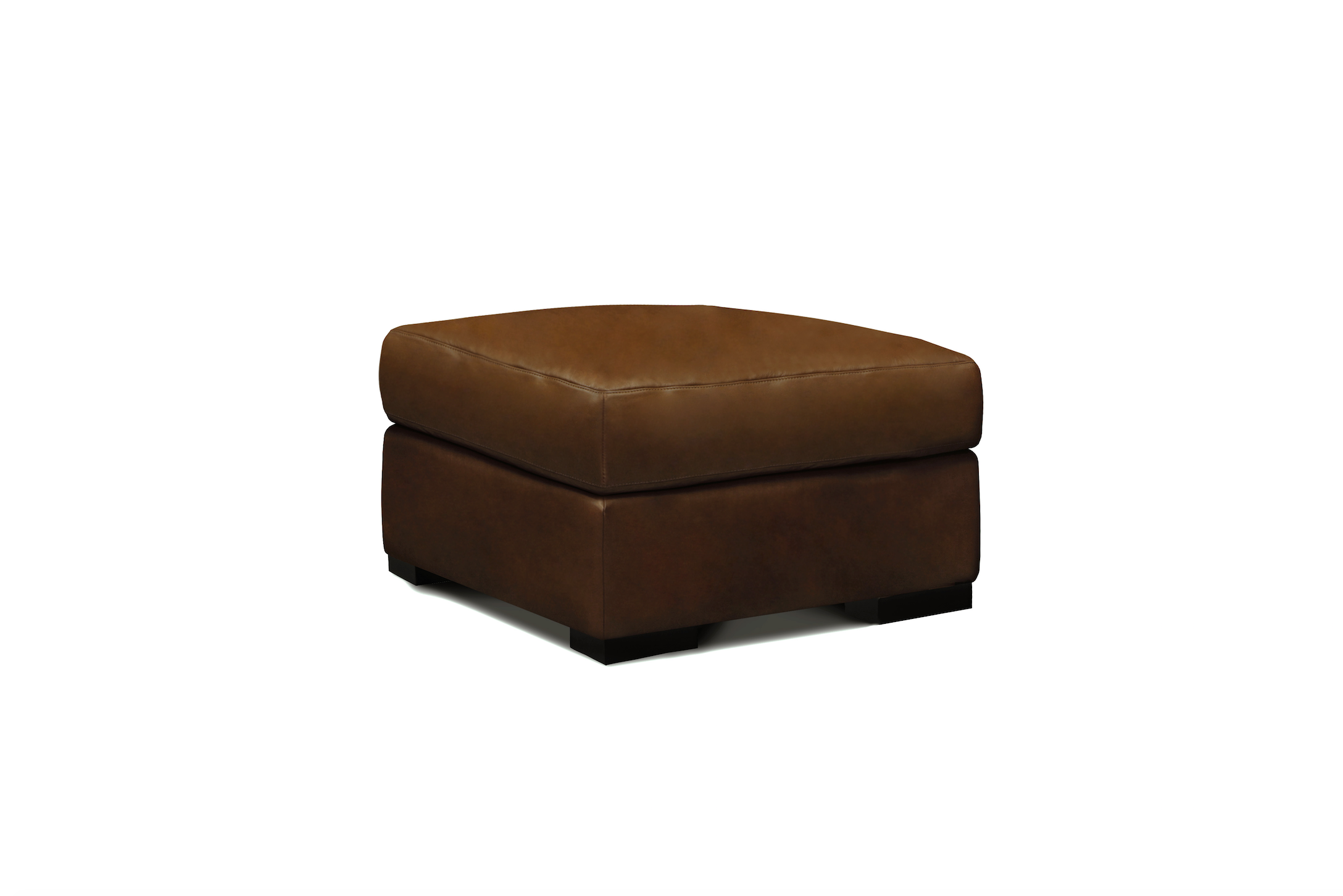 Norton 30" Top Grain Leather Ottoman - Portofino Cinnamon