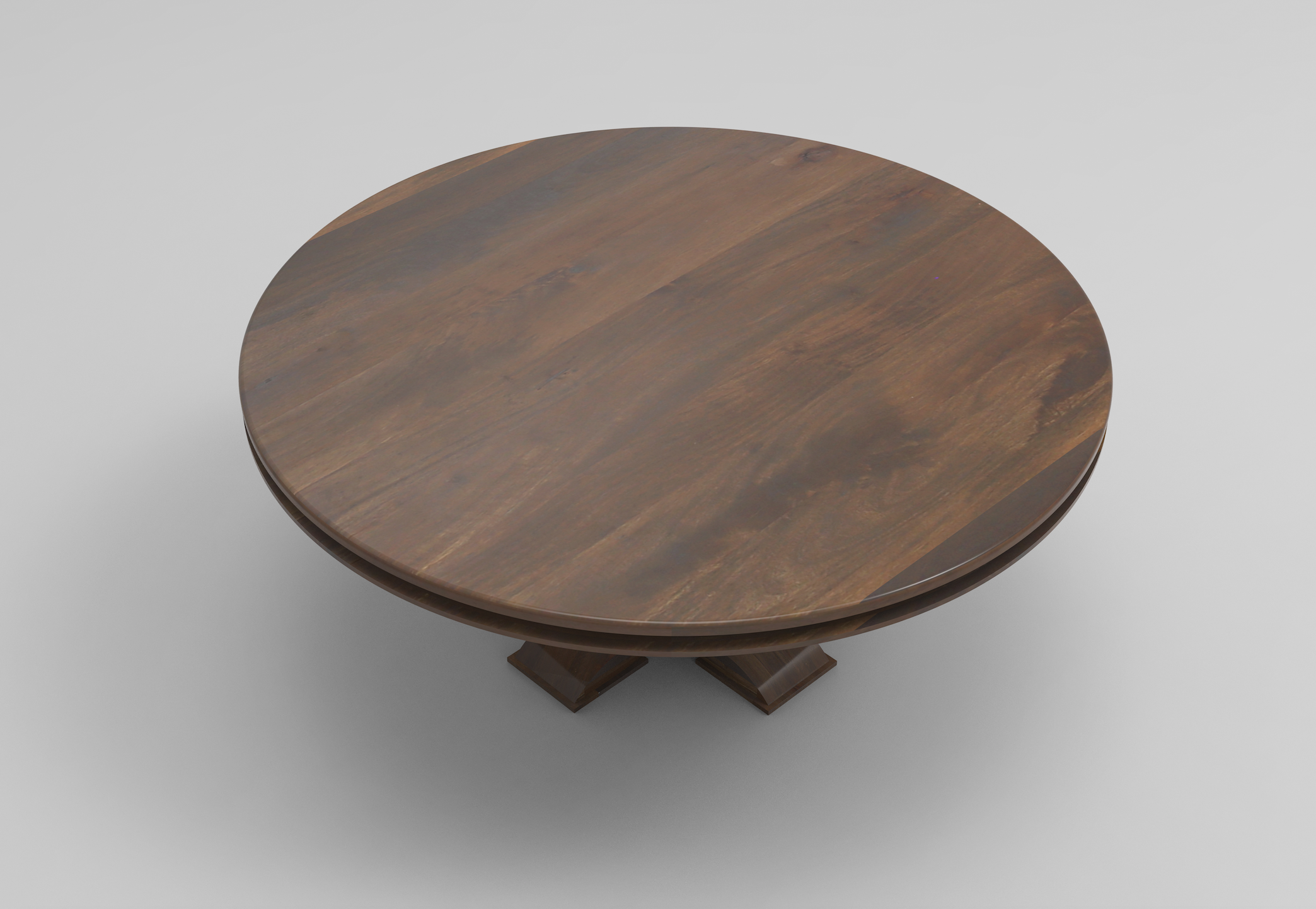 Marcia 72" Acacia Round Dining Table - Natural + Black