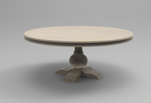 Malcolm 72" Acacia Round Dining Table - New White Wash