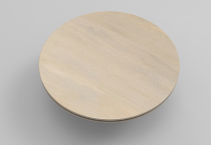 Marcia 72" Acacia Round Dining Table - New White Wash