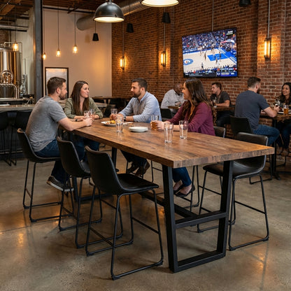 Maxwell Acacia Counter Height Gathering Table - Natural + Smoke