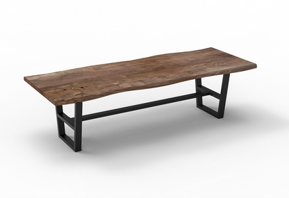 Malcolm Acacia 108" Live Edge Dining Table - Natural + Smoke