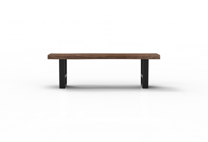 Malcolm 60" Acacia Live Edge Dining Bench - Natural + Smoke