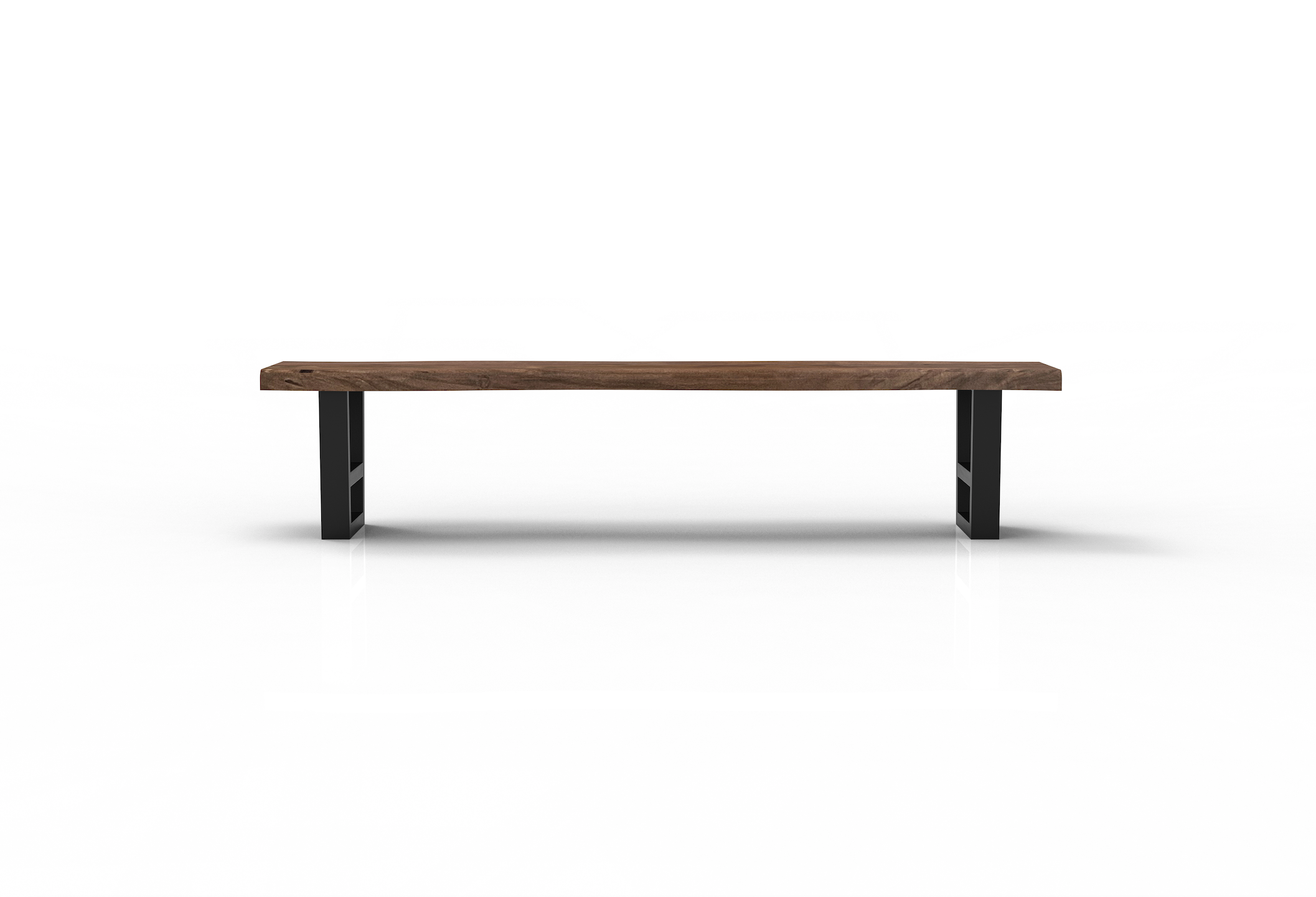 Malcolm 84" Acacia Live Edge Dining Bench - Natural + Smoke