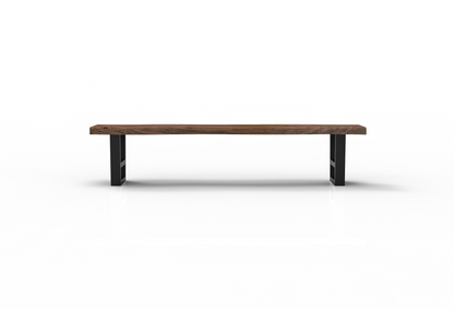 Malcolm 84" Acacia Live Edge Dining Bench - Natural + Smoke