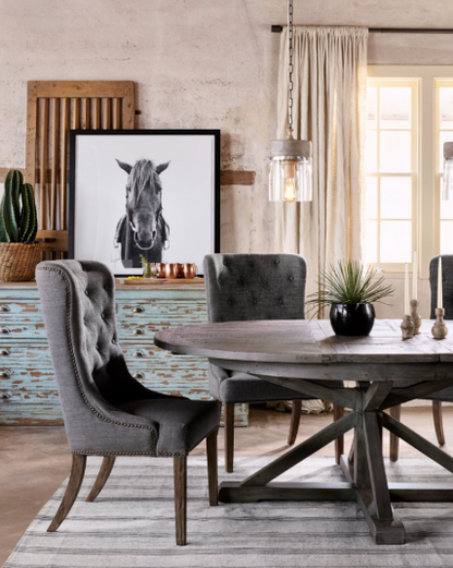 Celeste 63" - 79" Round Extension Dining Table - Black Olive - Classic Carolina Home