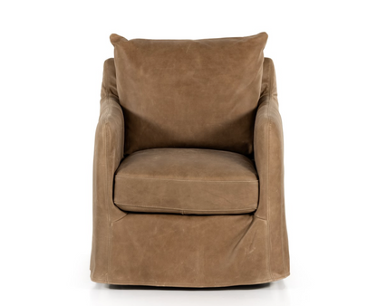 Bankside 27" Top Grain Leather Swivel Chair - Palermo Drift