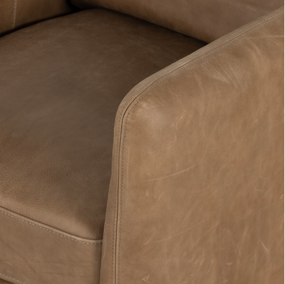 Bankside 27" Top Grain Leather Swivel Chair - Palermo Drift