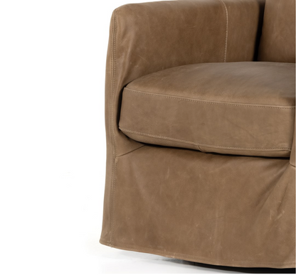 Bankside 27" Top Grain Leather Swivel Chair - Palermo Drift