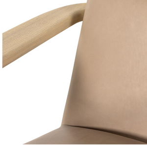 Barnett 29" Top Grain Leather Chair - Harness Burlap