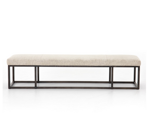 Beaufort 72" Accent Bench - Linen + Gunmetal