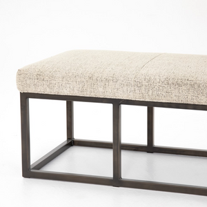 Beaufort 72" Accent Bench - Linen + Gunmetal