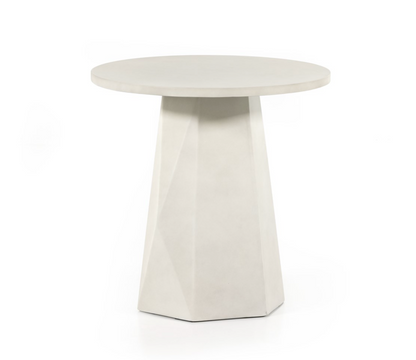 Bowman 22" Outdoor End Table - White Concrete