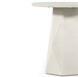 Bowman 22" Outdoor End Table - White Concrete