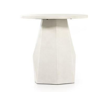 Bowman 22" Outdoor End Table - White Concrete