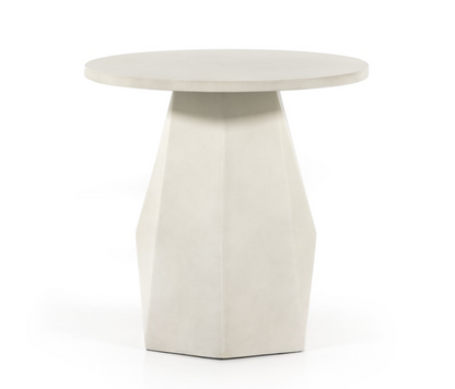 Bowman 22" Outdoor End Table - White Concrete