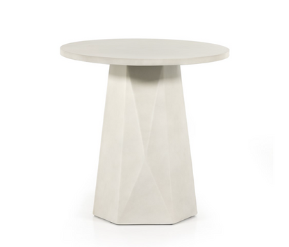 Bowman 22" Outdoor End Table - White Concrete