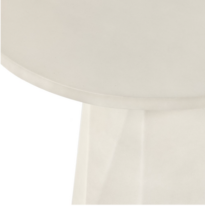 Bowman 22" Outdoor End Table - White Concrete