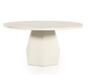Bowman 60" Outdoor Dining Table - White Concrete