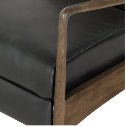 Brandon 29" Top Grain Leather Reclining Chair - Dakota Black