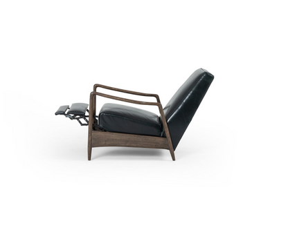 Brandon 29" Top Grain Leather Reclining Chair - Dakota Black
