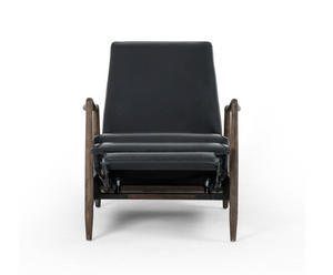 Brandon 29" Top Grain Leather Reclining Chair - Dakota Black