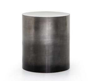 Cairo 18" Round End Table - Ombre Pewter