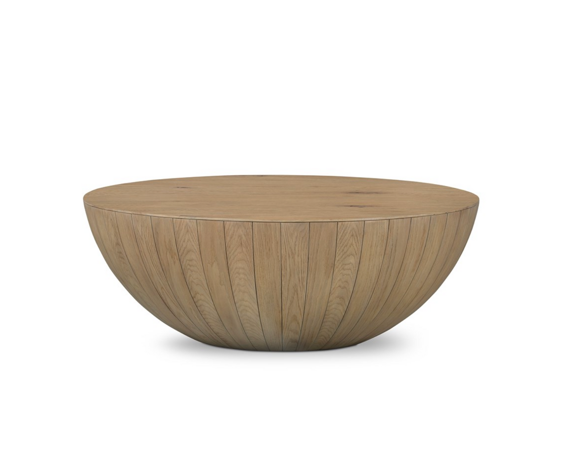 Cameron 48" Half-Sphere Oak Coffee Table - Natural