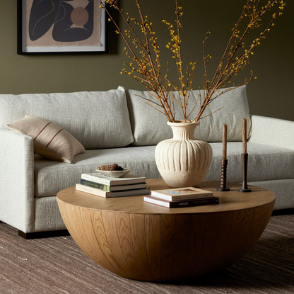 Cameron 48" Half-Sphere Oak Coffee Table - Natural