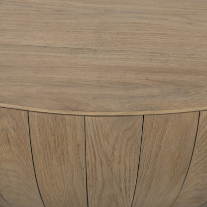 Cameron 48" Half-Sphere Oak Coffee Table - Natural