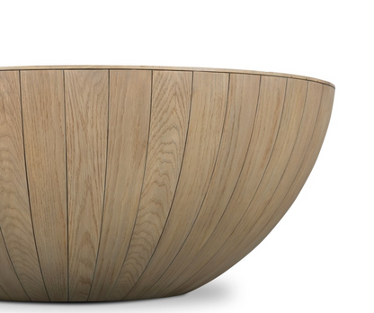Cameron 48" Half-Sphere Oak Coffee Table - Natural