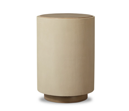 Crandall 17" Side Table - Light Cream Shagreen