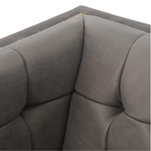 Costello 85" Top Grain Leather Sofa - Heritage Graphite