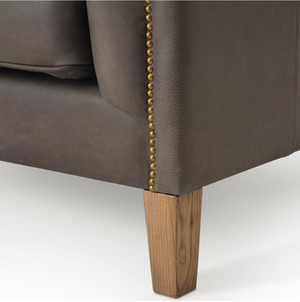 Costello 85" Top Grain Leather Sofa - Heritage Graphite