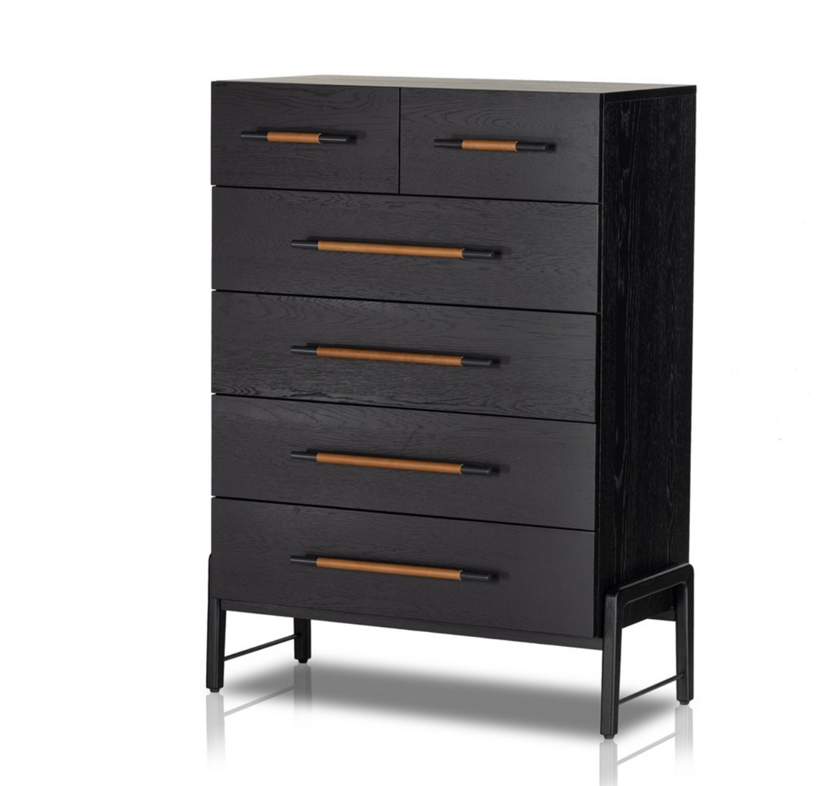 Dale 37" 6 Drawer Tall Dresser - Ebony Oak