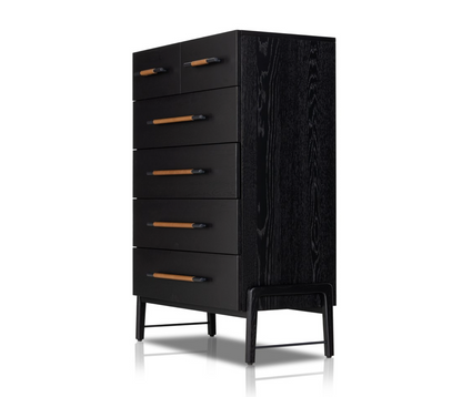 Dale 37" 6 Drawer Tall Dresser - Ebony Oak