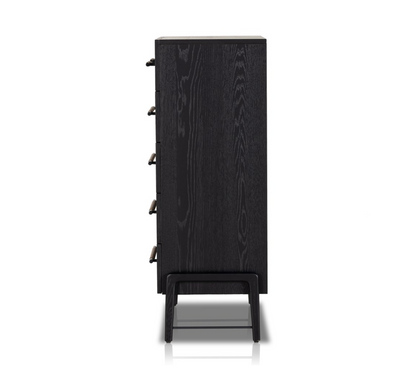 Dale 37" 6 Drawer Tall Dresser - Ebony Oak