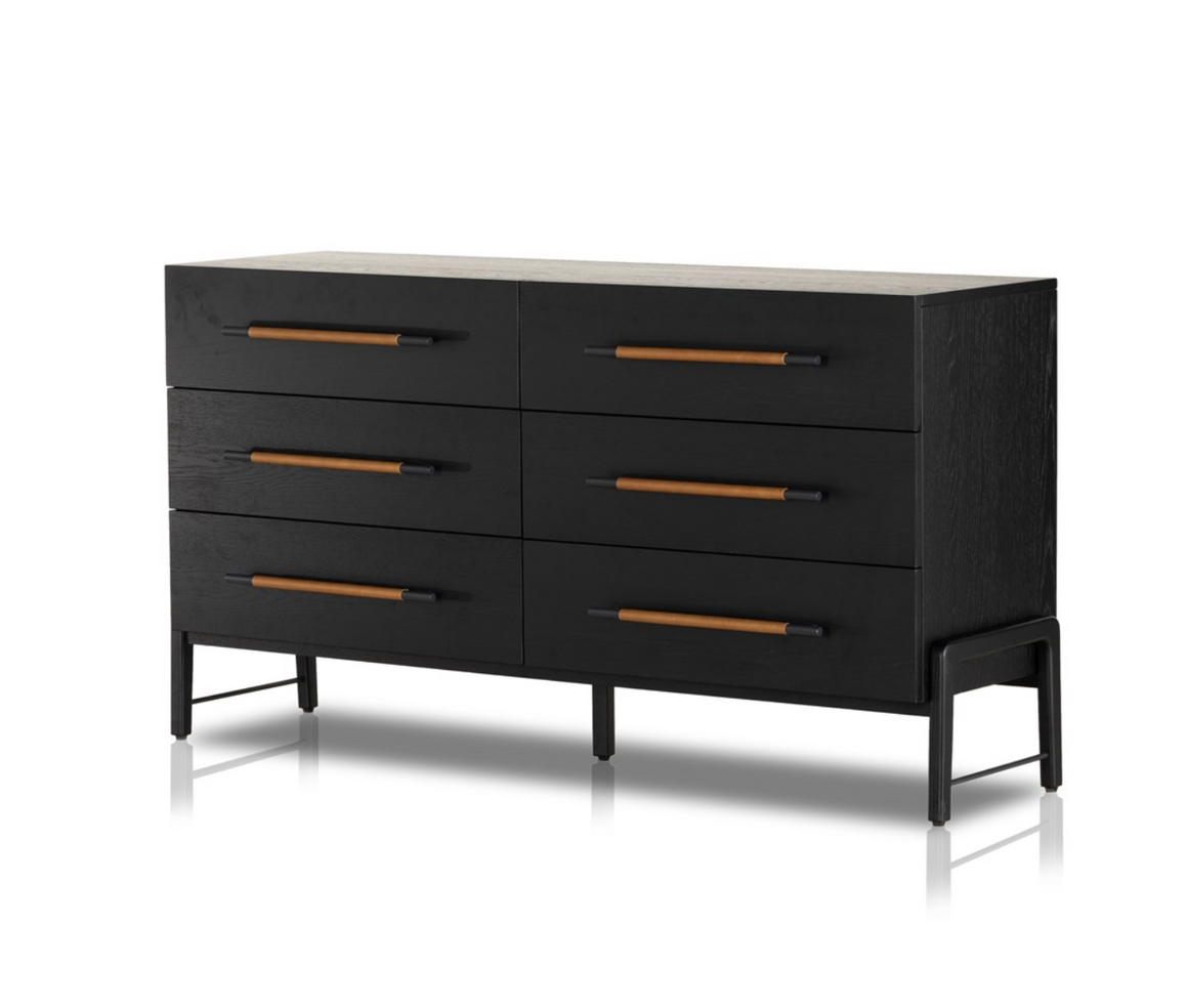 Dale 63" 6 Drawer Dresser - Ebony Oak