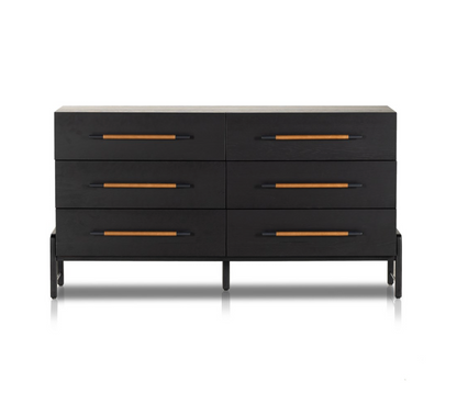 Dale 63" 6 Drawer Dresser - Ebony Oak