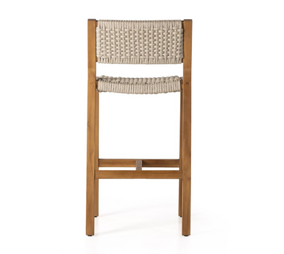 Delaney 20" Teak Outdoor Counter Stool - Natural Teak