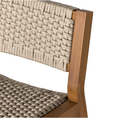 Delaney 20" Teak Outdoor Counter Stool - Natural Teak