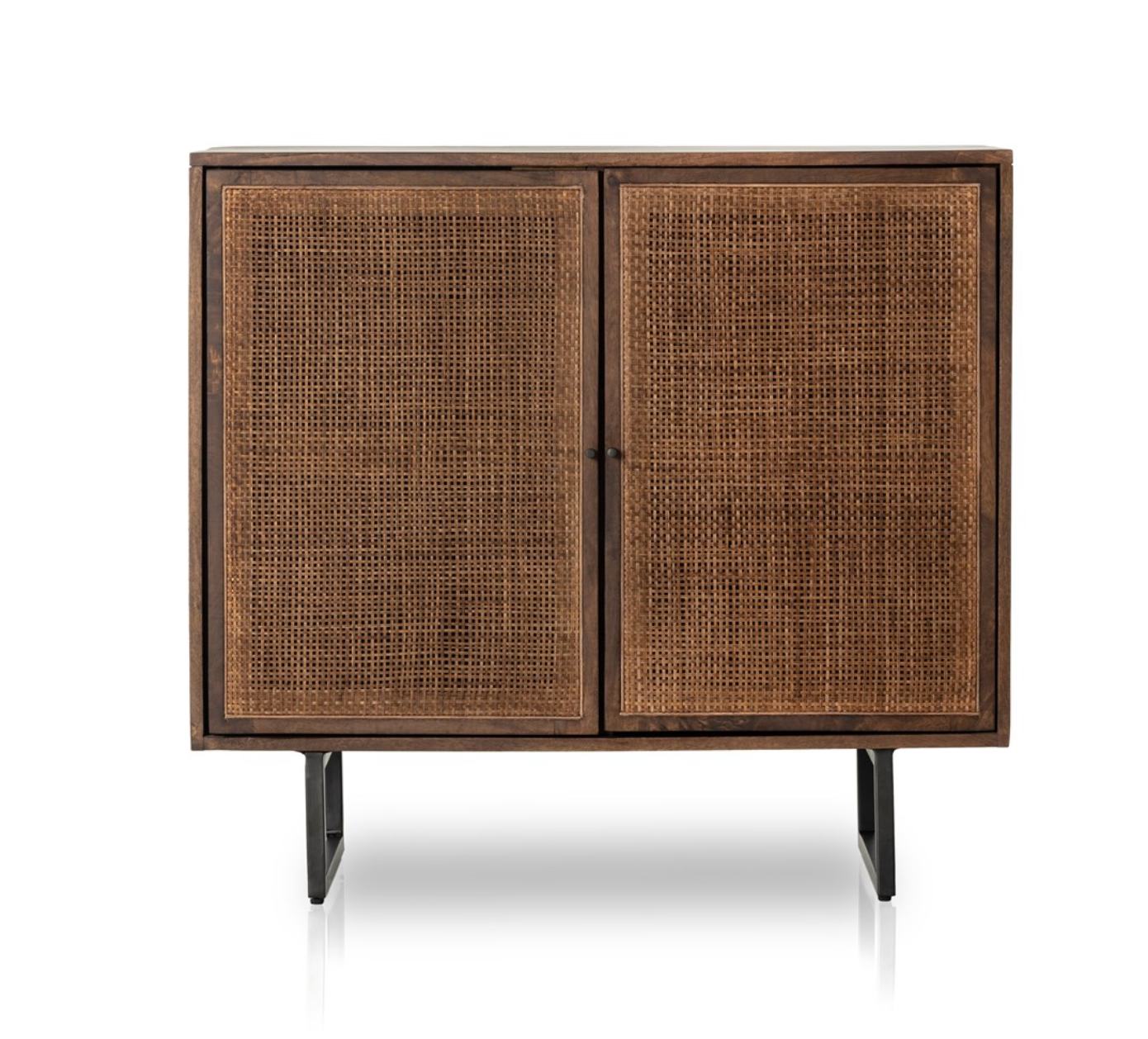 Dennen 35" Wood + Iron Cabinet - Brown Wash