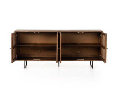 Dennen 72" Wood + Iron Sideboard - Brown Wash