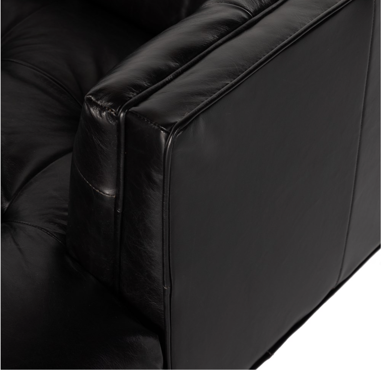 Dillon 62" Top Grain Leather Chaise - Rider Black