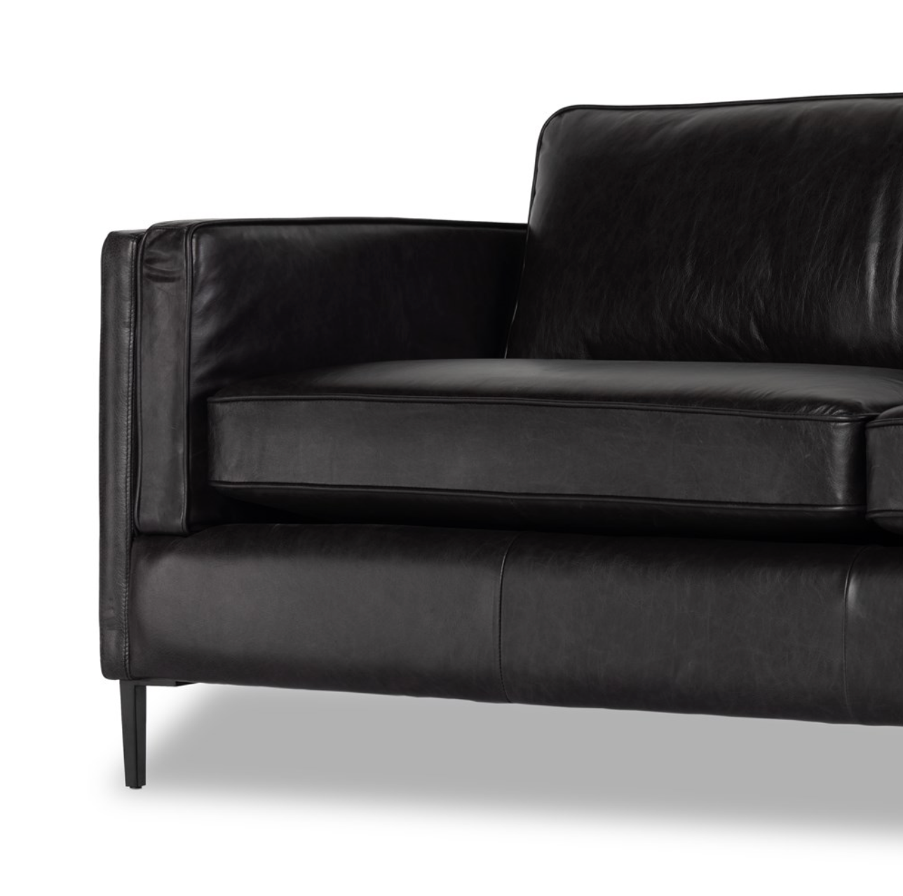 Emerson 84" Top Grain Leather Sofa - Sonoma Black
